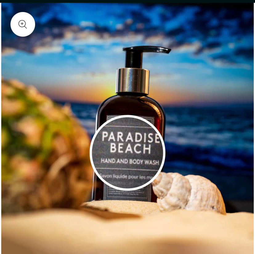 Aroma-Körperpflegelotion-Strand im Paradies 300 ml in Glaspumpspender